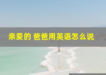 亲爱的 爸爸用英语怎么说